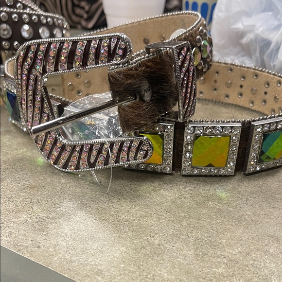 Colorful Rhinestone Embellished Belt size M - Picture 1 of 4